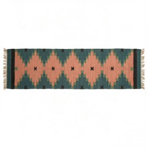Handwoven Wool Stair, Hallway, Entryway Runner Rug | Rugs by Evergreen Carpets. Item made of wool works with boho & minimalism style