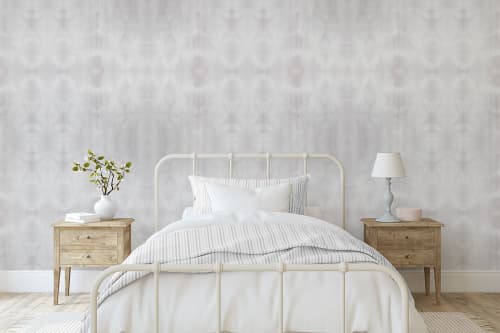 Lilac Wallpaper in Grey | Wall Treatments by Eso Studio Wallpaper & Textiles. Item made of paper works with boho & minimalism style