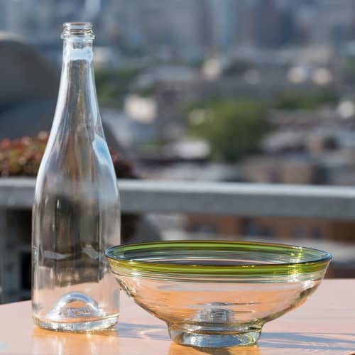 Serving Bowl and Wine Bottle | Tableware by Remark Glass