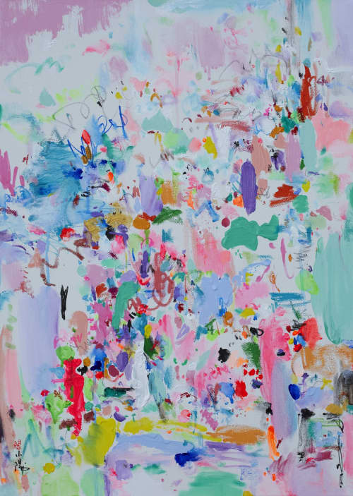 Fun time - Original mixed media painting | Paintings by Xiaoyang Galas. Item composed of canvas in contemporary or modern style