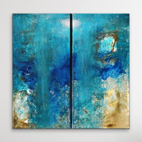 Soulmates Diptychon | Oil And Acrylic Painting in Paintings by Jacob von Sternberg Large Abstracts. Item composed of canvas & synthetic
