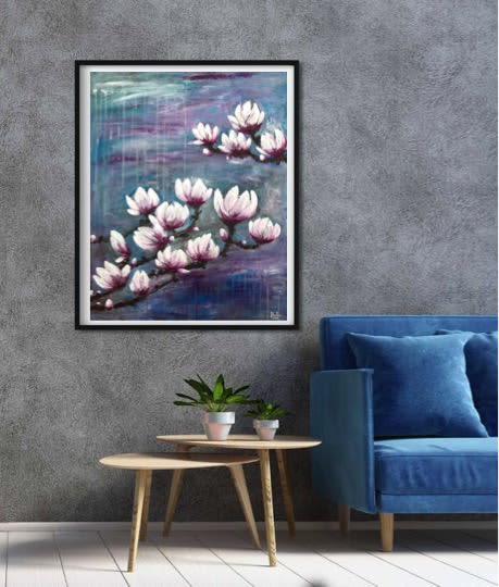 Magnolias | Oil And Acrylic Painting in Paintings by Elena Parau