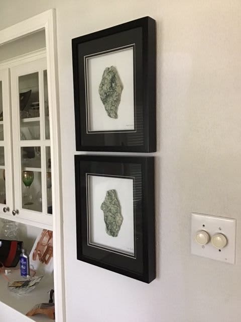 11x14 Framed Stone Artwork (pair of Campan Vert marble) | Wall Sculpture in Wall Hangings by Scott Gentry Sculpture, LLC. Item composed of marble in contemporary style