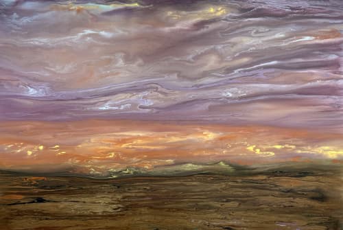 Sunday's Sunset Extra Large Painting | Paintings by Kimberly Conrad Contemporary Art Gallery. Item compatible with boho and contemporary style