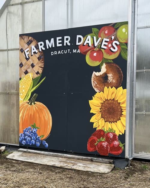 Farm Mural by Amanda Beard Garcia at Farmer Dave's Farm Stand, Dracut