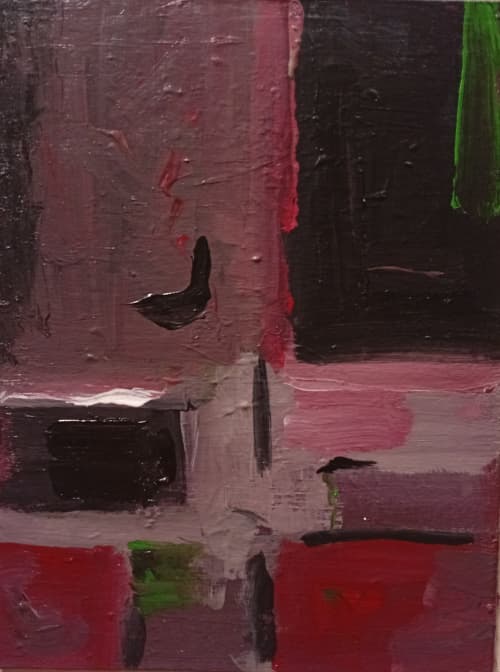 My village | Mixed Media in Paintings by Arttake. Item composed of canvas in minimalism or mid century modern style