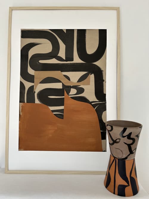 A-Maze | Collage in Paintings by Cyrille Gulassa. Item composed of paper compatible with boho and contemporary style