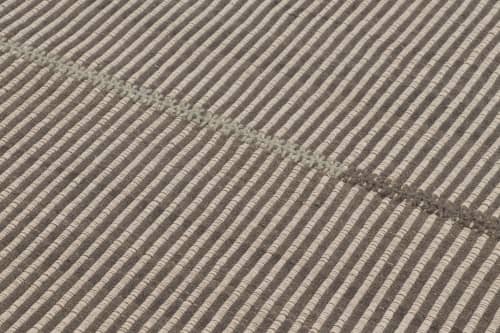 Rug & Kilim's Accent Kilim, Gray and White Textural Stripes | Area Rug in Rugs by Rug and Kilim