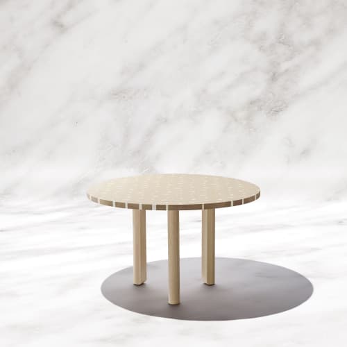 White Oak Round Dining Table | Tables by HACHI COLLECTIONS. Item made of oak wood