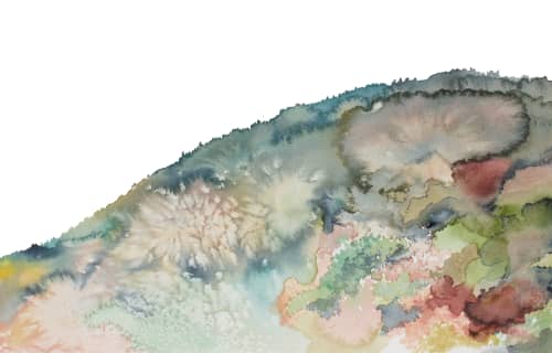 Autumnal No. 6 : Original Watercolor Painting | Paintings by Elizabeth Becker. Item made of paper compatible with minimalism and contemporary style