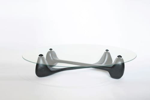 Lou | Coffee Table in Tables by Nadine Hajjar Studio. Item composed of wood and glass in minimalism or contemporary style