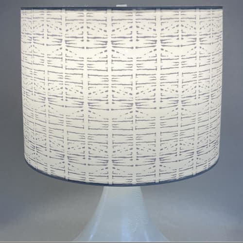 Letter from India Lampshade | Lighting by Robin Ann Meyer. Item composed of metal & fiber compatible with minimalism and contemporary style