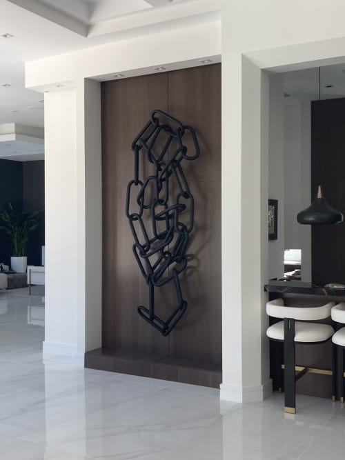 Custom aluminum "link" sculpture | Wall Sculpture in Wall Hangings by Avidon Design. Item made of steel compatible with minimalism and contemporary style