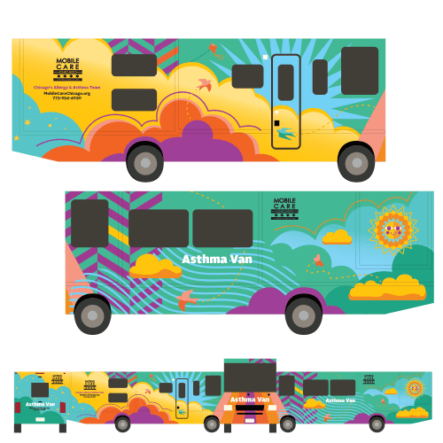 Looking Up! Vehicle Wrap | Public Art by Judith Mayer. Item composed of synthetic