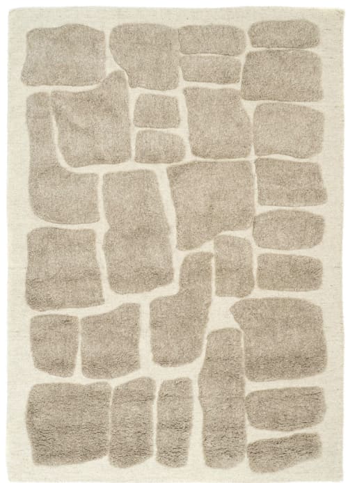 Biege rocks handknotted rug | Decorative Objects by Shaheran Ansari. Item composed of cotton compatible with boho and contemporary style