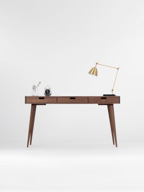HEIM - Walnut Office Desk, console table | Tables by Mo Woodwork | Stalowa Wola in Stalowa Wola. Item made of walnut compatible with minimalism and mid century modern style