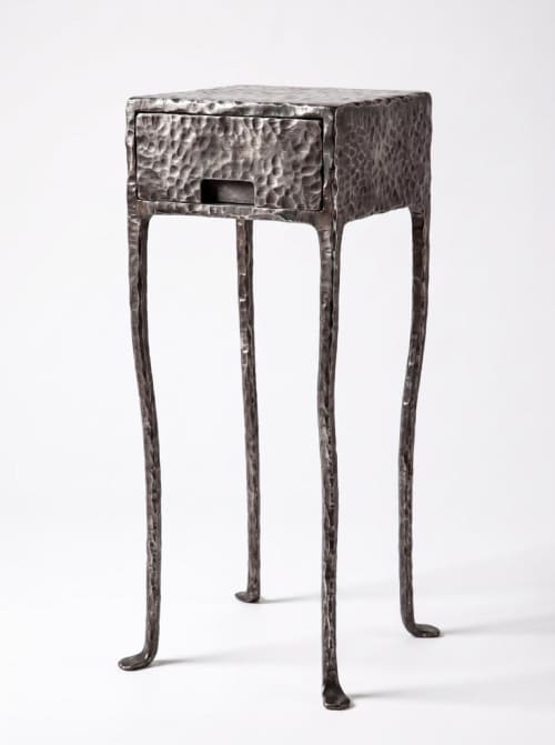 Hand-Forged Patinated Steel Console Table | Coffee Table in Tables by SVITANOK by Artem Zakharchenko. Item made of steel works with boho & minimalism style