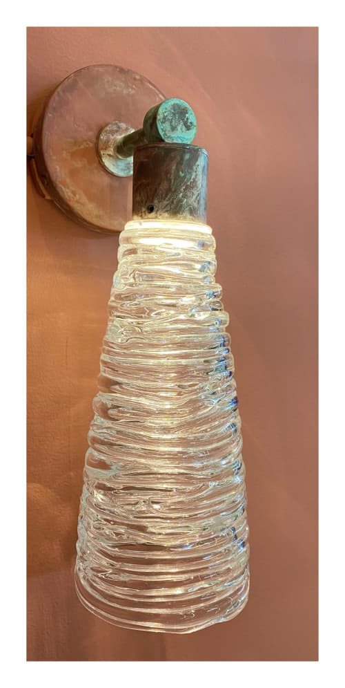 Nido Sconce | Sconces by Hyland Glass. Item made of brass with glass