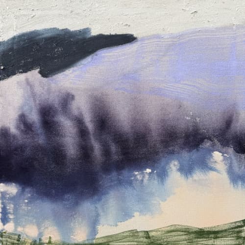 Summer Storm Series No. 5 | Oil And Acrylic Painting in Paintings by Beth Winterburn. Item composed of canvas in contemporary style