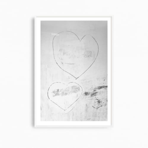 Minimalist art print, "Modern Love" hearts photography print | Photography by PappasBland. Item composed of paper in minimalism or contemporary style