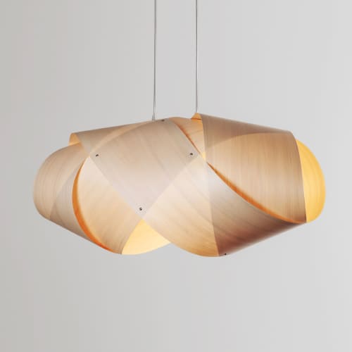 Zeppelin Lighting-Pendant Light-Wood Veneer Lamp Manually | Pendants by Traum - Wood Lighting. Item made of wood works with minimalism style