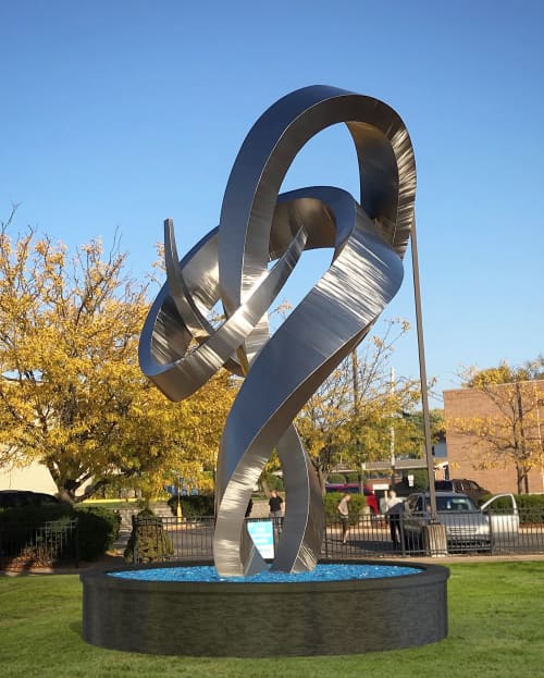 Embrace | Public Sculptures by Innovative Sculpture Design. Item made of steel