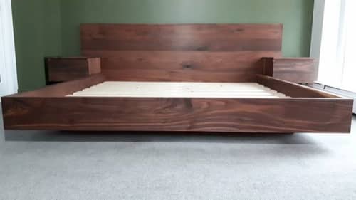 LowBed | Bed Frame in Beds & Accessories by Zillion Design | Private Residence - Vancouver, BC in Vancouver. Item composed of walnut