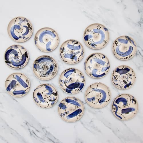 Abstract Hand Painted Incense Holders | Decorative Objects by Melike Carr