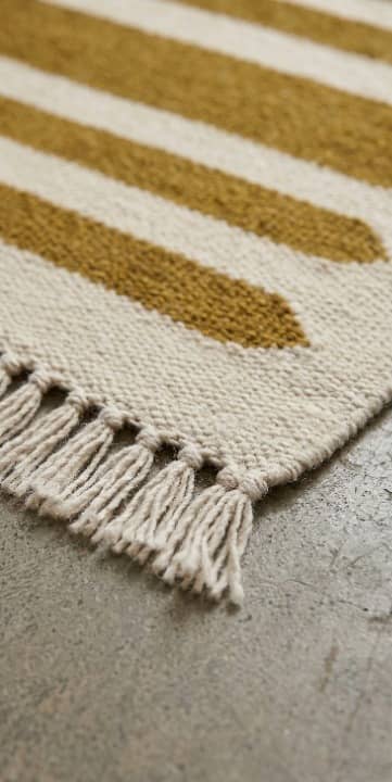 Handwoven Wool Stripe Stair Runner | Runner Rug in Rugs by Evergreen Carpets. Item composed of wool in boho or minimalism style