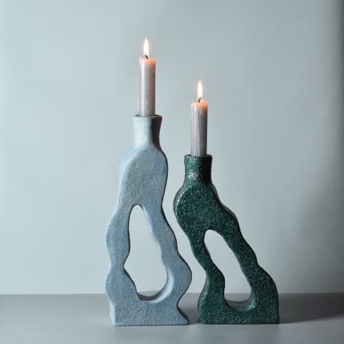 "Pair" candle holders | Decorative Objects by VeromOCERAMICS by Veronika Mozessov. Item composed of ceramic in minimalism or contemporary style