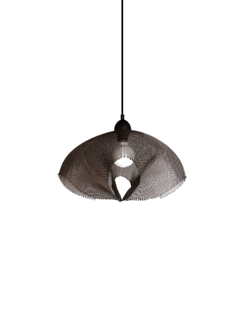 Pendant Light, Parachute I, small, Steel Wire Mesh | Pendants by Anne Lindsay Studio. Item made of steel works with contemporary & industrial style