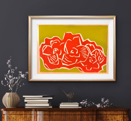SERIES 1 LIME GREEN 16 X 20 ACRYLIC ON PAPER | Prints by RH Zondag Studio | Gallery 2o7 At The Marshall Building in Milwaukee. Item made of paper compatible with modern style