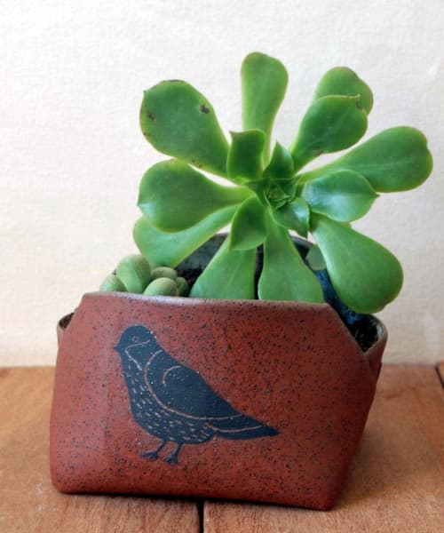 Handmade Indoor Planter Ceramic Succulent Planter | Vases & Vessels by ShellyClayspot