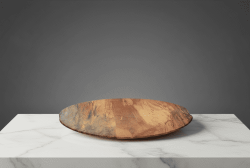 Spalted Beech Art Plate on Carrara Marble Base | Decorative Plate in Decorative Objects by Holzkunst Samuel Meisinger. Item composed of wood compatible with art deco and modern style