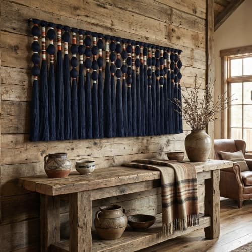 Handcrafted Boho Macrame Wall Hangings | Wall Hangings by Sarmal Design. Item composed of cotton and metal in boho or mid century modern style