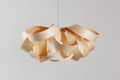 Gross-S Pendant modified for Two Lightbulbs | Pendants by Traum - Wood Lighting. Item made of wood