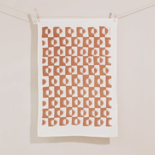 Sunrise Tea Towel | Linens & Bedding by Elana Gabrielle. Item composed of linen