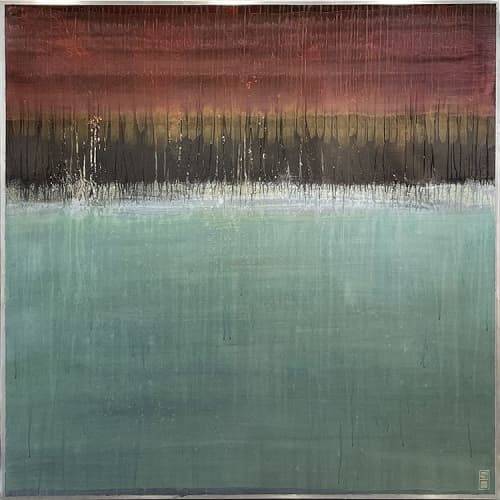 Featured in California Homes Magazine painting on aluminum | Oil And Acrylic Painting in Paintings by Stacy D'Aguiar. Item made of aluminum with synthetic