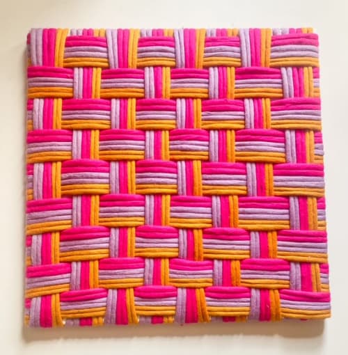 Modern Retro Inspired Fiber Art | Tapestry in Wall Hangings by Courtney Cosgriff. Item composed of wool and fiber in contemporary or eclectic & maximalism style