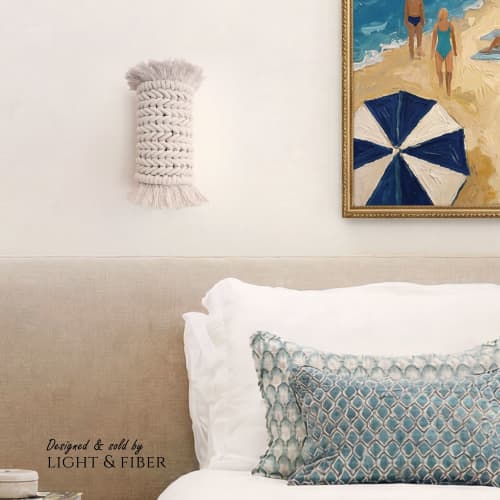 Riverine coastal wall sconce (up and down light function) | Sconces by Light and Fiber. Item composed of cotton and metal in boho or contemporary style