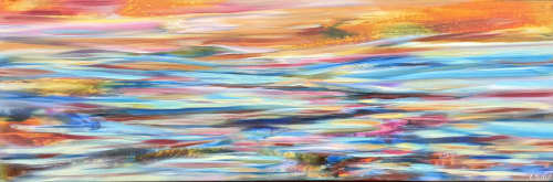 Ethereal Horizon | Oil And Acrylic Painting in Paintings by Kozyuk Gallery. Item composed of canvas compatible with boho and contemporary style
