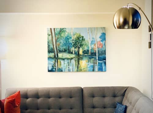 Abstract Colorful Landscape | Oil And Acrylic Painting in Paintings by Arohika Verma. Item composed of synthetic