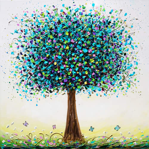 Tree of Hope | Oil And Acrylic Painting in Paintings by DaggArt. Item composed of canvas and synthetic