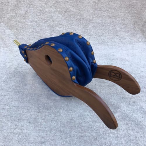 Brass, Walnut, & Leather Fireplace Bellows by Made Cozy Wescover