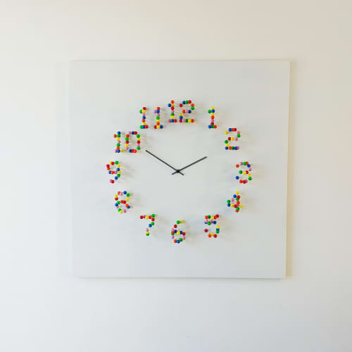 MOCAP discodip | Clock in Decorative Objects by JAN PAUL. Item composed of wood in mid century modern or contemporary style