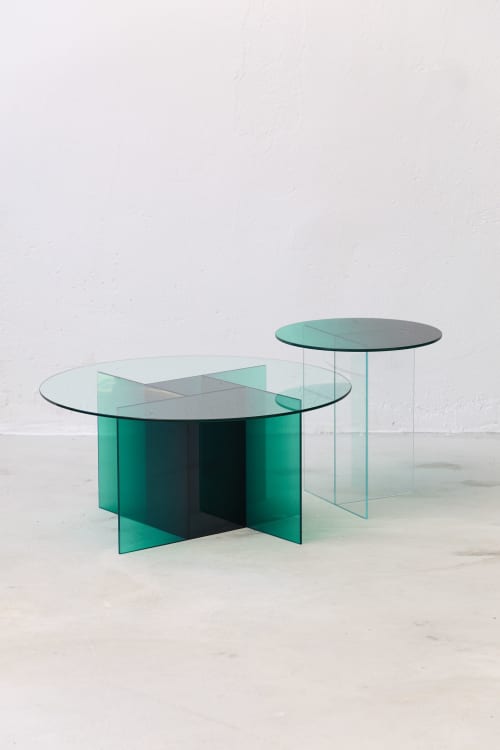 Cosmos Green Coffee Table | Tables by STUDIO MONSOLEIL. Item made of glass works with modern style