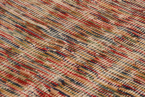 Vintage Zeki Müren Rug with Polychromatic Geometric Stripes | Area Rug in Rugs by Rug and Kilim