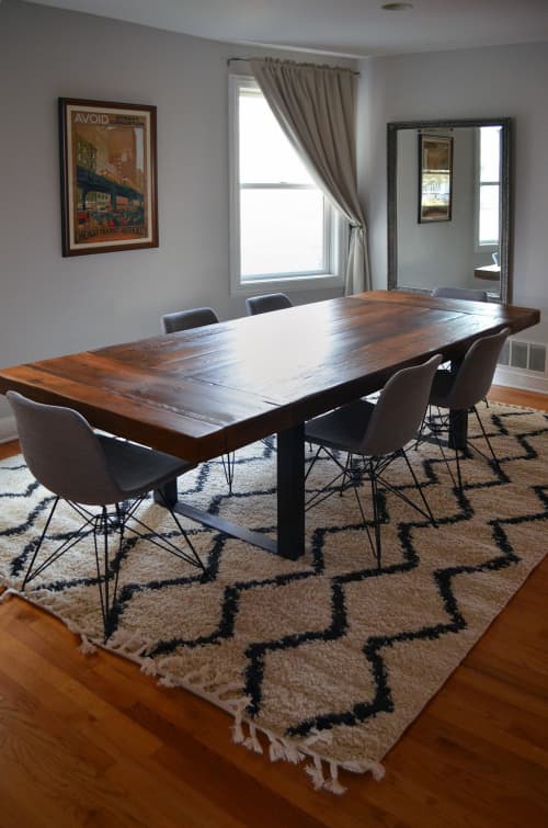 Reclaimed rustic wood table | Dining Table in Tables by Abodeacious. Item made of wood & metal
