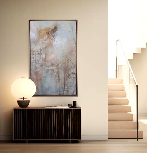 Let The Light In | Mixed Media in Paintings by El Løvaas. Item composed of canvas compatible with minimalism style