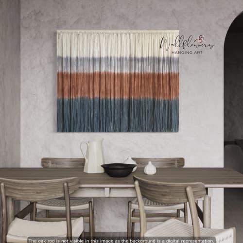 DUST STORM Terracotta Ochre Green Textile Wall Hanging by Wallflowers Hanging Art Wescover